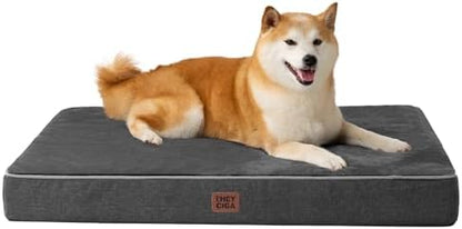 EHEYCIGA Large Waterproof Dog Bed Washable for Crate, 35x23Inch, Dark Grey