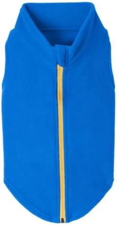 Gooby Zip-Up Fleece Dog Sweater, Blue, 3X-Large