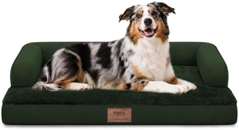 MEKIY Orthopedic Washable Dog Bed with Bolster for Large Sized Dogs