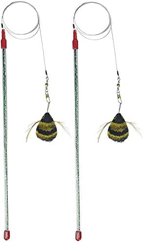 Go Cat Cat Catcher Da Bee Cat Toy, Handmade in the USA (1 Bee) (2-Pack)