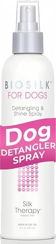 BioSilk for Dogs Silk Therapy Detangling and Shine Spray, 8 Fl Oz