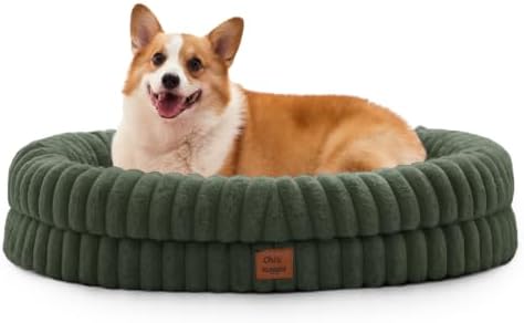 ChiXnuggle Orthopedic Dog Bed, Washable Cover, Faux Fur Bolster Pet Couch