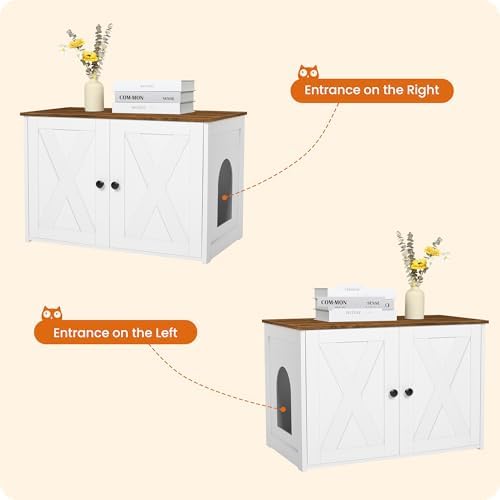 Dwanton Cat Litter Box Enclosure, Hidden Litter Box Furniture, 27.6 Inches