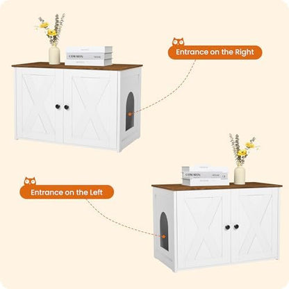Dwanton Cat Litter Box Enclosure, Hidden Litter Box Furniture, 27.6 Inches