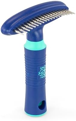 Good Scout Pet Hair Rake with Single Row Rotating Pins, Best Deshedding Tool for Dogs & Cats, Gentle, Safe & Effective Grooming Tool for Short or Long Haired Animals