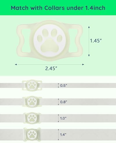 IP68 Waterproof Dog AirTag Holder for Dog Collar, Soft, Stretchy Silicone