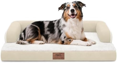 MEKIY Orthopedic Washable Dog Bed with Bolster for Large Sized Dogs