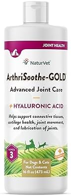 NaturVet – ArthriSoothe-Gold Advanced Care Liquid | Level 3 Advanced Joint Care | Supports Healthy Hip & Joint Function | Enhanced with Glucosamine, MSM & Chondroitin | For Dogs & Cats | 16 oz Liquid
