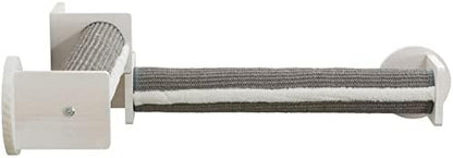 Trixie Cat Wall Furniture Set 5 - Cat Wall Corner Scratcher, Climbing Shelves - 2 Sisal Rope Scratching Posts - Elevated Shelf - Gray/White