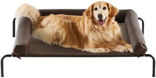 RRPETHOME Elevated Cooling Dog Cot Bed, Large Raised Outdoor Dog Bed