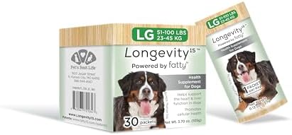Yummy Combs Longevity15 – C15:0 – Fatty Acid Health Supplement for Dogs – Healthy Pet Supplies – for Large Dogs, 3 Pack