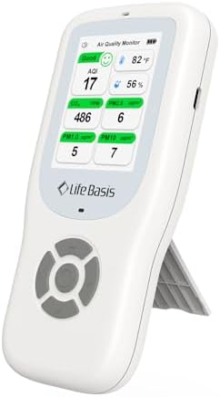 LifeBasis Air Quality Monitor Indoor, 11-in-1 Air Quality Detector