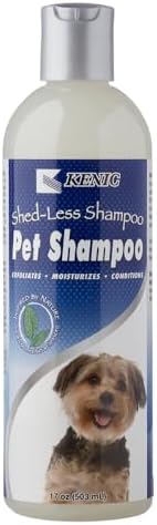Kenic De-Shedding Dog Shampoo – Reduces Shedding with Omega-3, Omega-6, Vitamin E & B5, Gentle Conditioning Coat-Care Formula, Made in USA