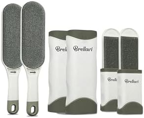 Lint Hair Remover for Clothes: Reusable Dogs Cats Fur Removal Brush for Clothes Furniture Couch Carpet Bed Car Seat - Home Travel Use (2-Pack Dove Gray)