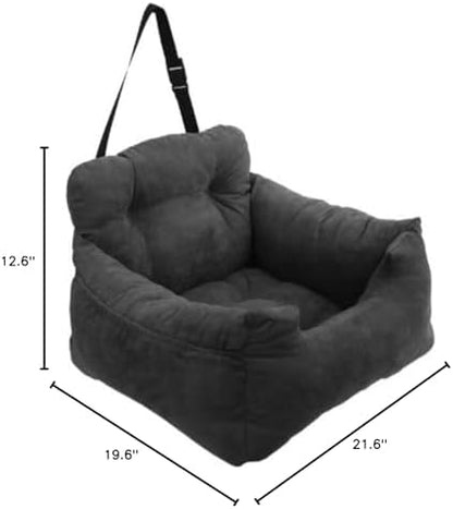 Dog Bed, Removable and Washable car Litter pet cat and Dog car Sofa Litter Suitable for Travelling. (Dark Grey (Non-Removable and Washable))
