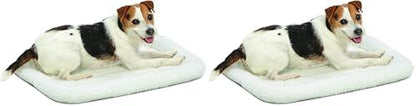 MidWest Homes for Pets QuietTime Dog Bed – White Fleece Bolster, Ultra-Soft and Machine Washable, Fits 24-Inch Crates and Carriers, for Small Breed Dogs (Pack of 2)
