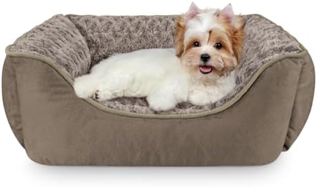 JOEJOY Rectangle Dog Bed for Large Medium Small Dogs - Washable Orthopedic Sofa Bed, Soft Breathable Puppy & Pet Cuddler, Durable Calming Dog Bed with Anti-Slip Bottom, Multiple Sizes, Dark Brown