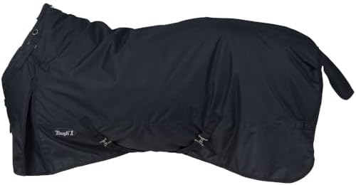 TOUGH1 600D Turnout Blanket with SNUGGIT, Black, 75-in