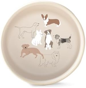Fringe Studio Pencil Dogs Medium Stoneware Pet Bowl, PetShop Collection (479105)