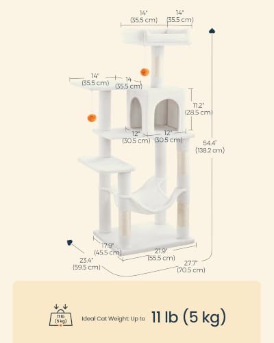 SONGMICS HOME Cat Tree for Indoor Cats, Multi-Level Tower