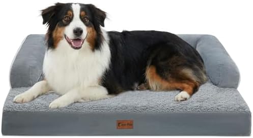 Waterproof Orthopedic Dog Bed for Medium Dogs, 35x22in, Grey