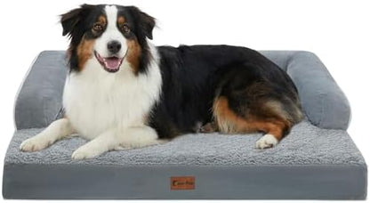 Waterproof Orthopedic Dog Bed for Medium Dogs, 35x22in, Grey