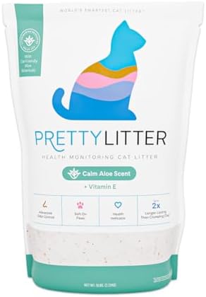 PrettyLitter Health Monitoring Cat Litter, Calm Aloe, 6 lb. Bag