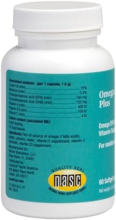 Covetrus Omega-3 Soft Gels for Medium Dogs – Essential Fatty Acids with Vitamins A, E & D3 – Skin, Coat & Joint Supplement – 60 Count