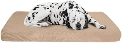 Memory Foam Dog Bed - 2-Layer Orthopedic Pet Pad with Machine Washable Cover - 37x24 Pet Bed for Large Dogs by PETMAKER (Tan)