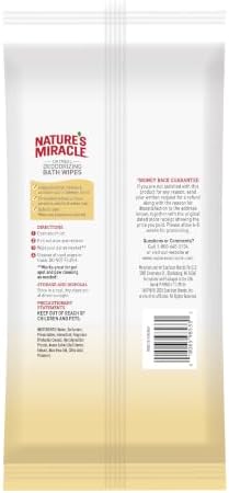 Nature’s Miracle Oatmeal Deodorizing Bath Wipes, 100 Count, Tub-Free Bath Wipes for Dogs Deodorize, Freshen and Condition Coat, Soothing Wipes Help Reduce Itching, with Oat Protein and Aloe Vera