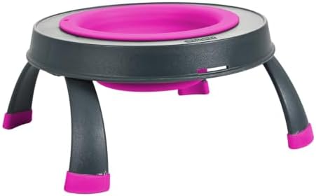 Dexas Pets Elevated Pet Feeder, Small, 1.5 Cup Capacity, Fuchsia, Raised Pet Food and Water Bowl