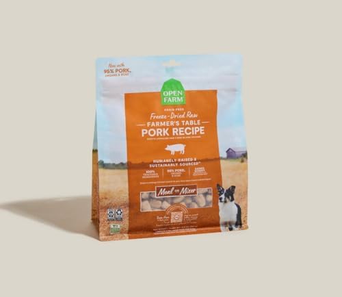 Open Farm Freeze Dried Raw Dog Food, Pork Bite-Sized Morsels, 13.5oz Bag