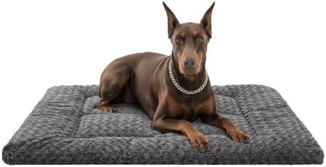 Exsnugy Washable Dog Bed Mat Large Size Fluffy Pet Crate Pad 53x36 XXL