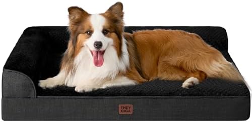 EHEYCIGA XL Dog Bed Memory Foam for Crate, Extra Large Dog Bed Orthopedic with Washable Removable Cover, Waterproof Pet Sofa Couch XLarge Size Dogs, 41x27x6.5, Black