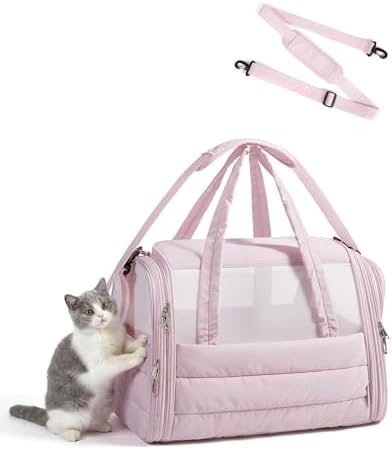 BAGSMART Cat Carrier Soft-Sided Puffy Quilted Collapsible Pet Travel Bag