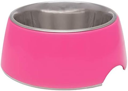 Loving Pets - Retro Bowl Dog Food Water Bowl No Tip Stainless Steel Elevated Pet Bowl No Skid Spill Proof (Large, Pink)