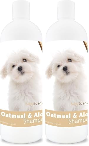Healthy Breeds Maltese Oatmeal Shampoo with Aloe 16 oz (Pack of 2)