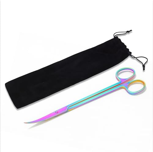 Mandala Crafts Rainbow 12 Inches Curved Aquarium Scissors for Fish Tanks