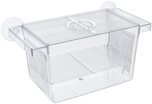 Pawfly Aquarium Fish Breeding Box Acrylic Hatchery Incubator Tank with Suction Cups Small Isolation Box for Baby Small Fish Shrimp and Betta