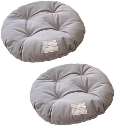 SHENGOCASE 2-Pack 16" Round Soft Cat Kneading Pillow Cushion Bed for Dog House Perch, Pad Padding for Cat Cage Kennel (Grey)