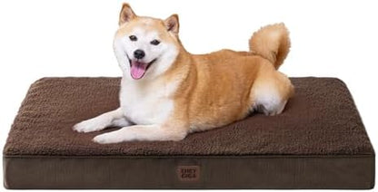 EHEYCIGA Orthopedic Dog Bed Large with Removable Washable Cover, 36IN Brown