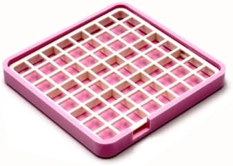 Hermit Crab Food Dish for Powdered Food, with Removable Anti-Carry Grid, No Mess Feeding Dish Prevents Food from Being Dragged Away (Pink, 3.9" x 3.9")