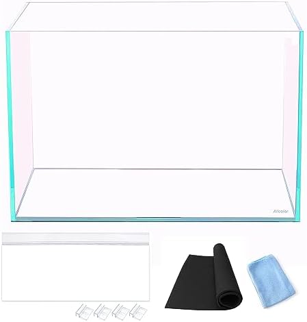 Allcolor Low Iron Glass Ultra Clear Rimless Aquarium Tank (15Gal)