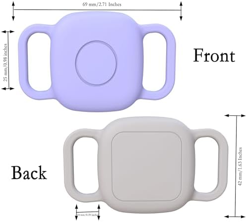 Waterproof Dog Collar Holder for Tile Mate 2024/2022 Tracker, 2 Pack Soft Silicone Case for cat pet Necklace, Anti-Scratch & Lightweight Protective Cover Accessories for Tile Tracker (Purple/Gray)