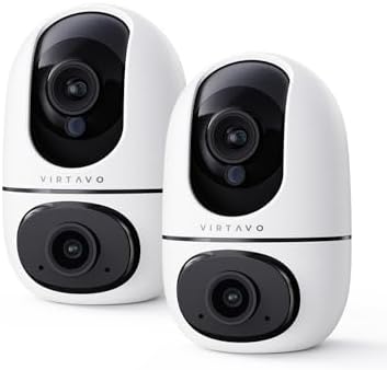 VIRTAVO Pet Camera Indoor No Subscription 2 Pack, for Dog Cat Baby