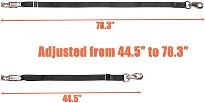 Adjustable Nylon Cross Ties （2 Pack）-Cross Tie with Panic Snap and Bull Snap - Adjusts from 44.5" to 78.3"