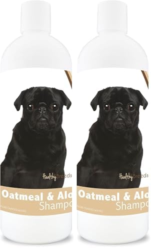 Healthy Breeds Pug Oatmeal Shampoo with Aloe 16 oz (Pack of 2)