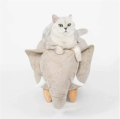 Pet Litter Cat Bed Multifunctional Solid Wood Footstool Dual Purpose Pet Supplies Semi-Enclosed 69X35x34cm(Color:B) (A)