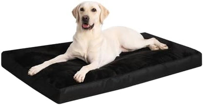 NUPIDA Waterproof Large Dog Bed for Crate with Washable Cover, 35x22, Black