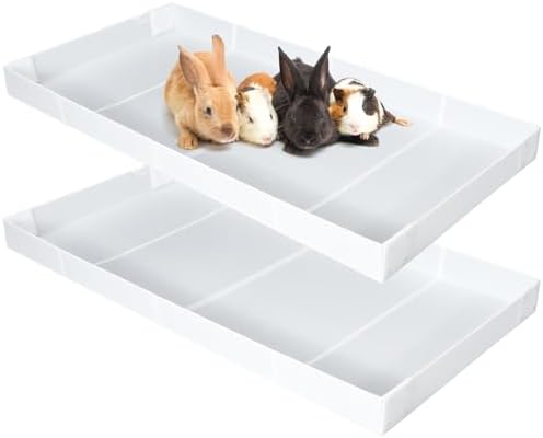 Wenqik 2 Pcs Guinea Pig Cage Liner Corrugated Plastic Base, White
